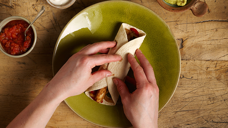 how to fold fajita