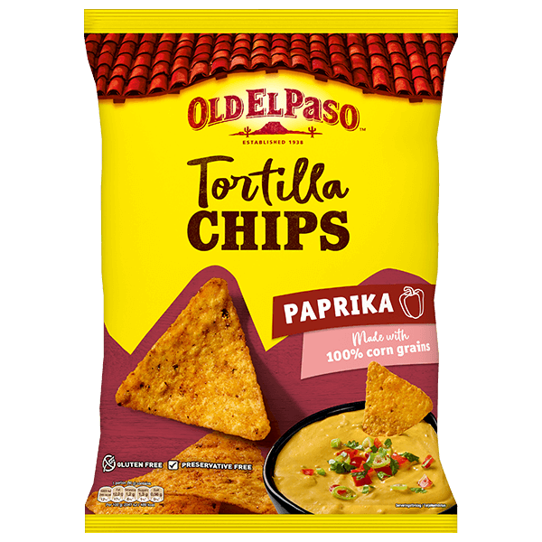 en pakke Old El Paso paprika tortilla chips