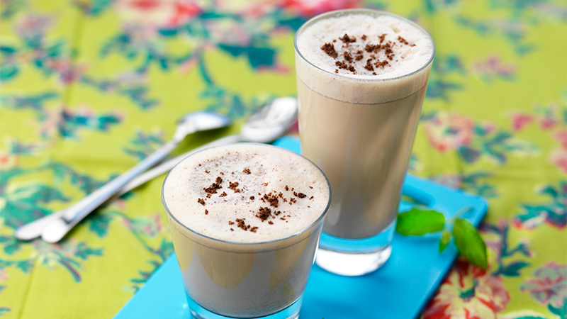 Iskaffe med mint og kakao